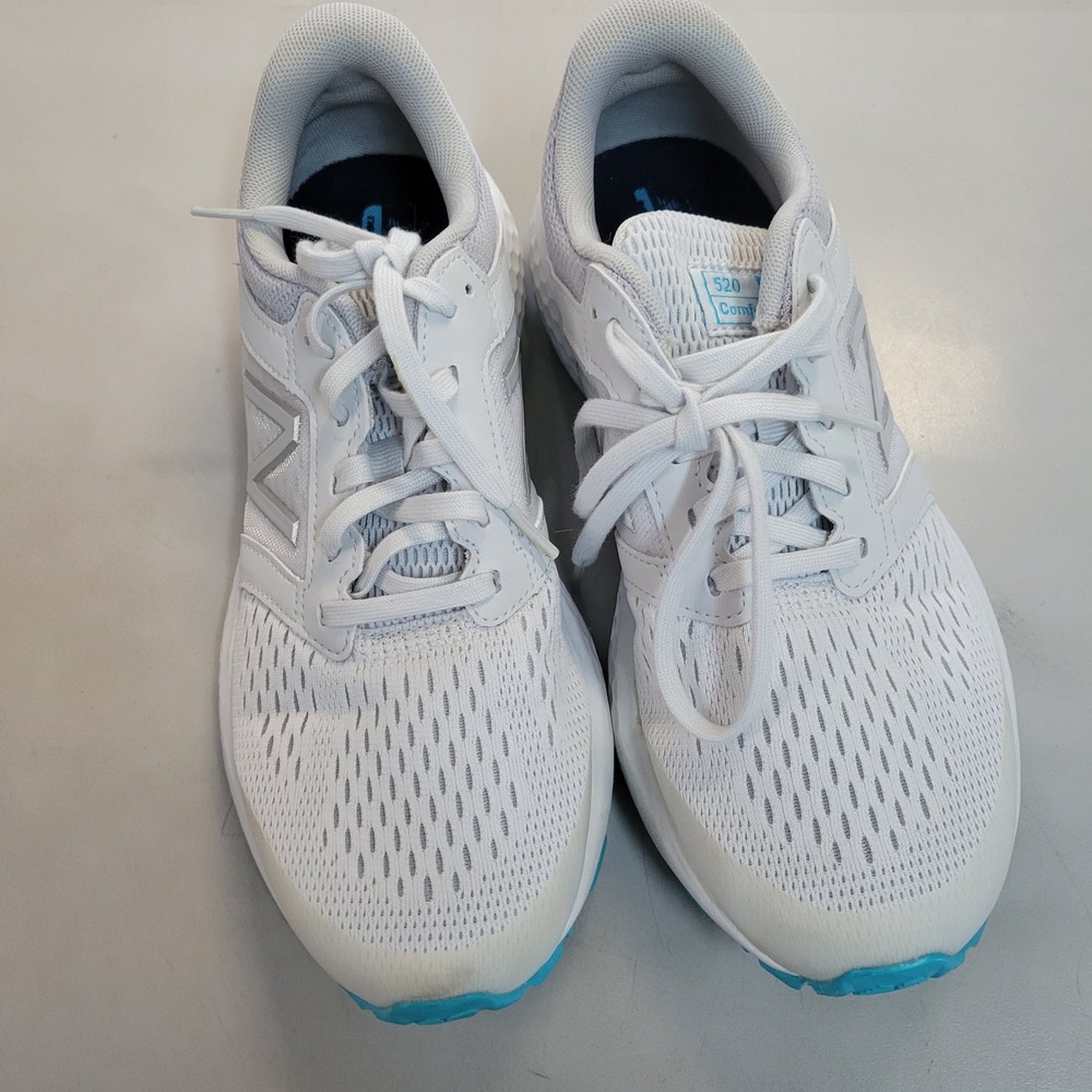 New Balance 520 ComfortRide Womens Running Shoes White Silver Teal Size 8.5
